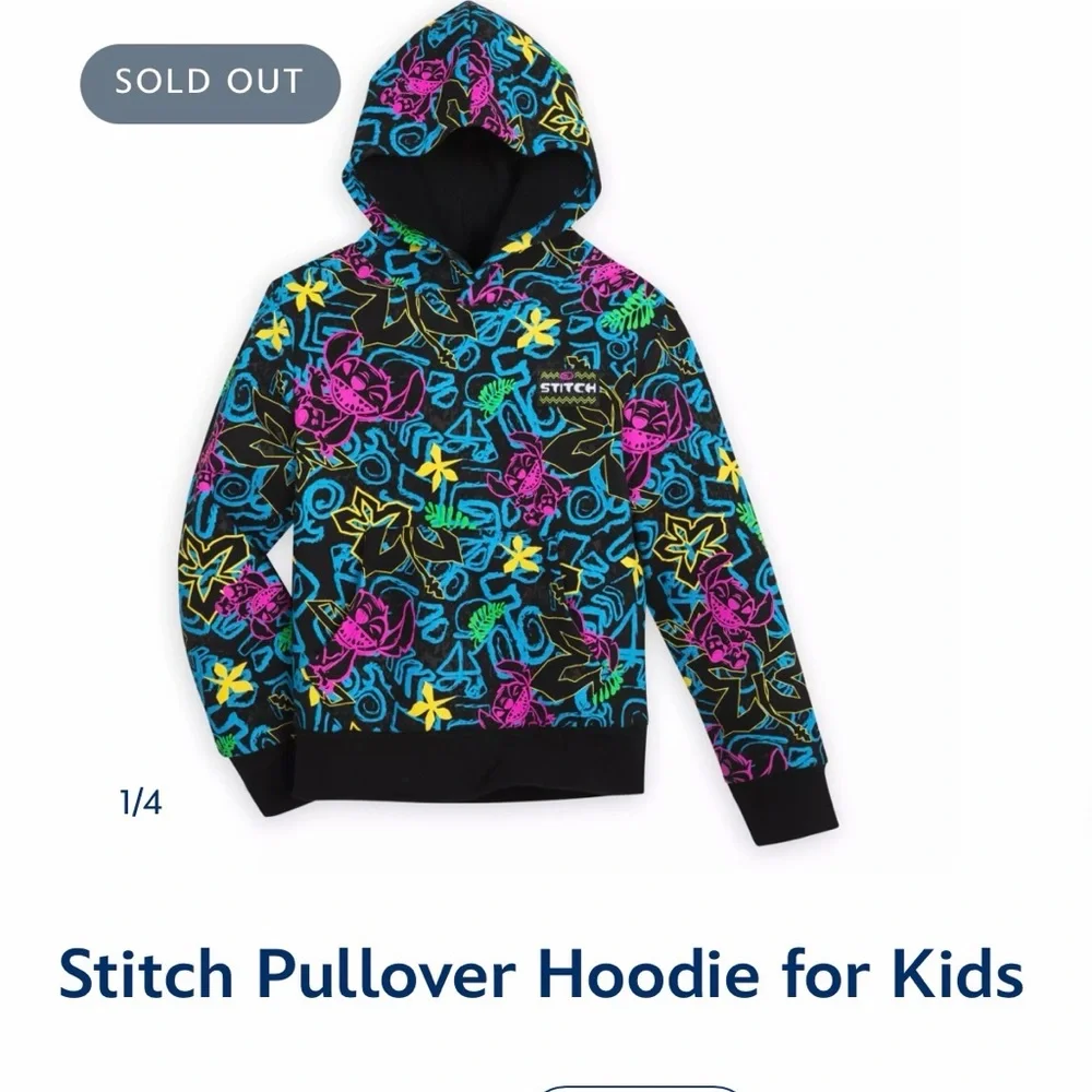 Disney Space traveler Stitch Hoodie size YL (11/12)